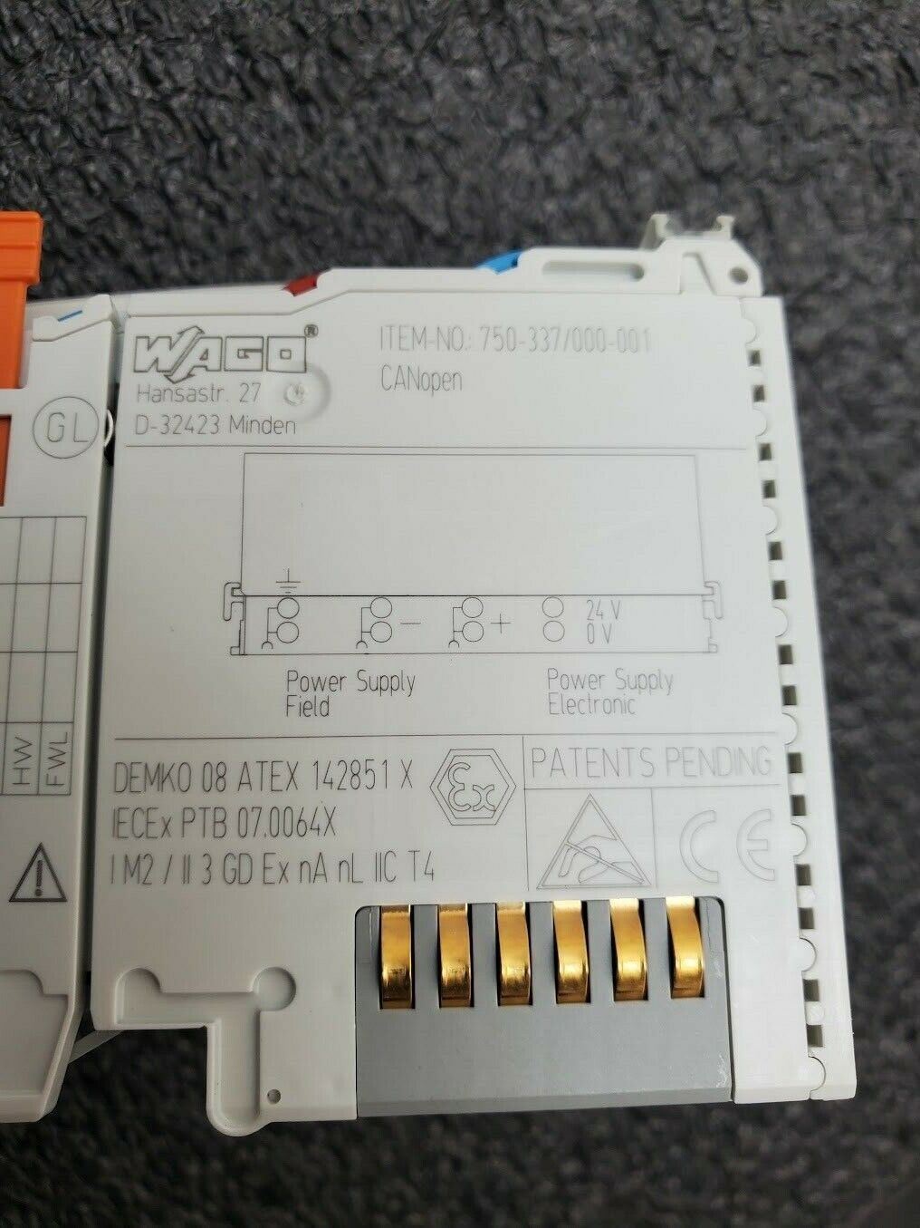 WAGO CANopen Fieldbus Coupler 750-337 MCS DIN Rail 750-337/000-001