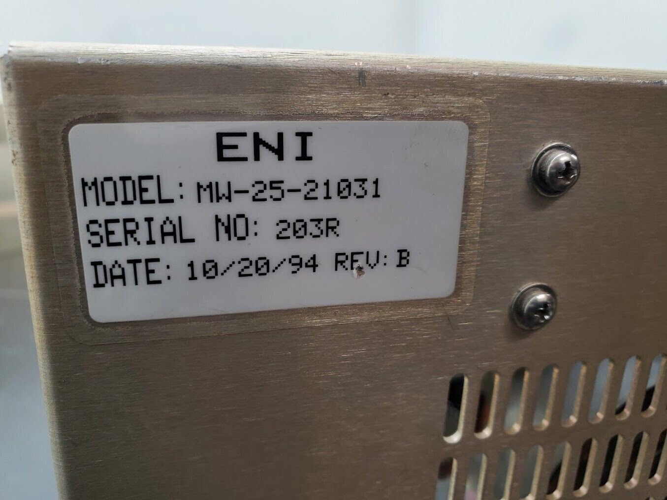 ENI Matchwork MW-25 RF Impedance Matching Network & Controller MW-25-21031