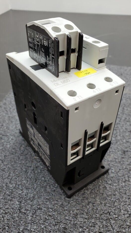 EATON Moeller DIL M50 Contactor 115-600V 3-50HP 80 Amp 3-Pole 24VDC Coil