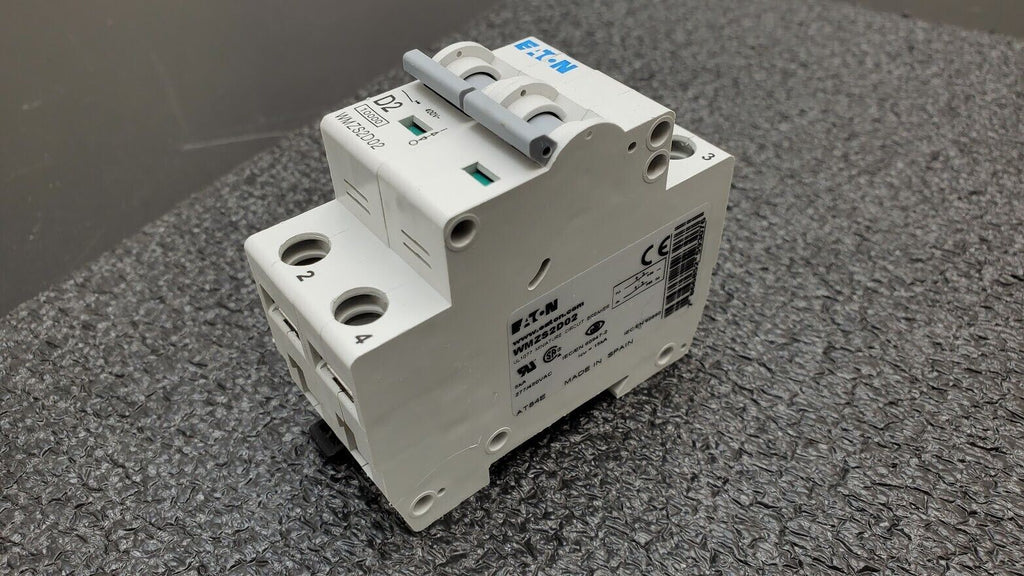 Eaton D2 WMZS2D02 DIN Rail Supplementary Protector 2A 277/480V AC 2 Pole D Curve