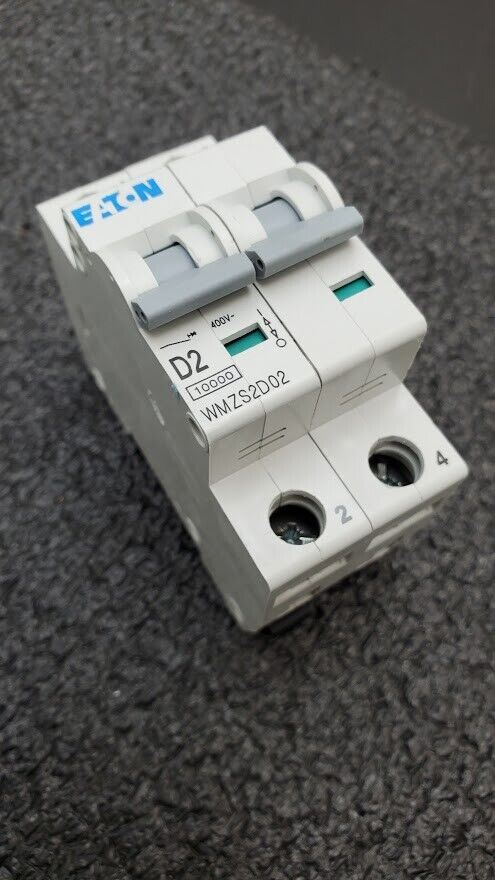 Eaton D2 WMZS2D02 DIN Rail Supplementary Protector 2A 277/480V AC 2 Pole D Curve