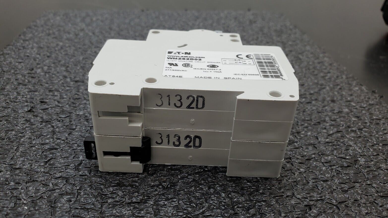 Eaton D2 WMZS2D02 DIN Rail Supplementary Protector 2A 277/480V AC 2 Pole D Curve