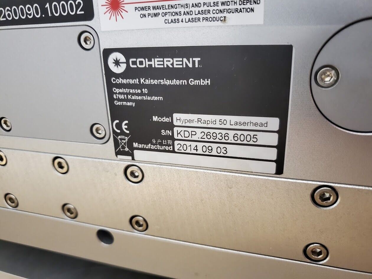 Coherent H-Rapid 50 Laser Laserhead W/Controls Working Pull 70W 5-15ps 0-50Mhz