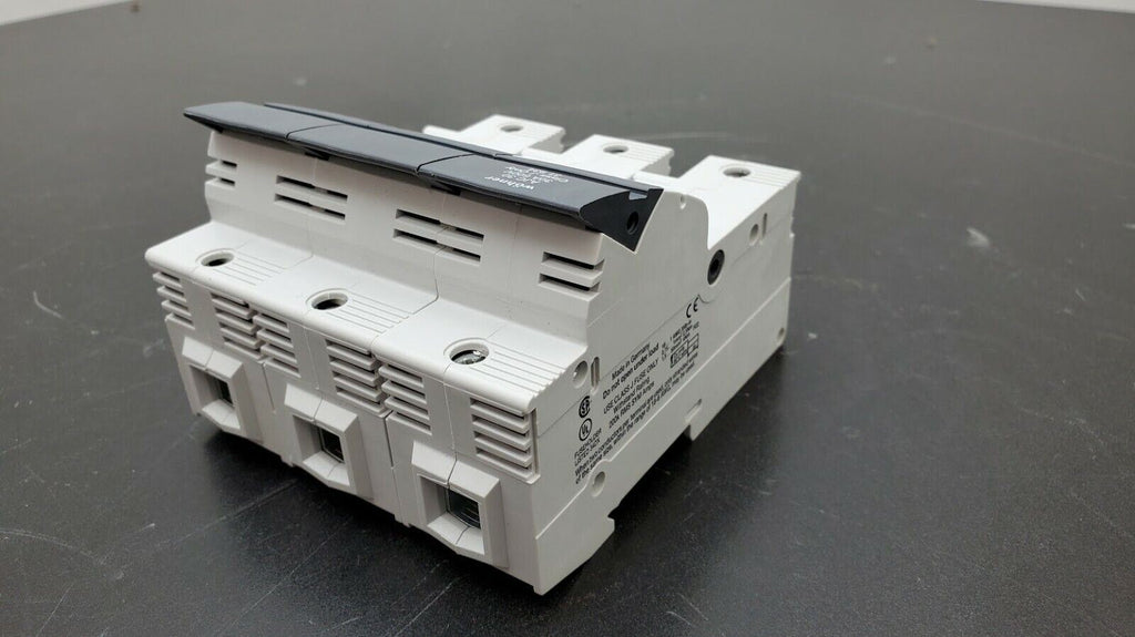 wohner AJC 30 30A 600V Class J Fuse Only 31 934 3-Pole Fuse Holder DIN Rail