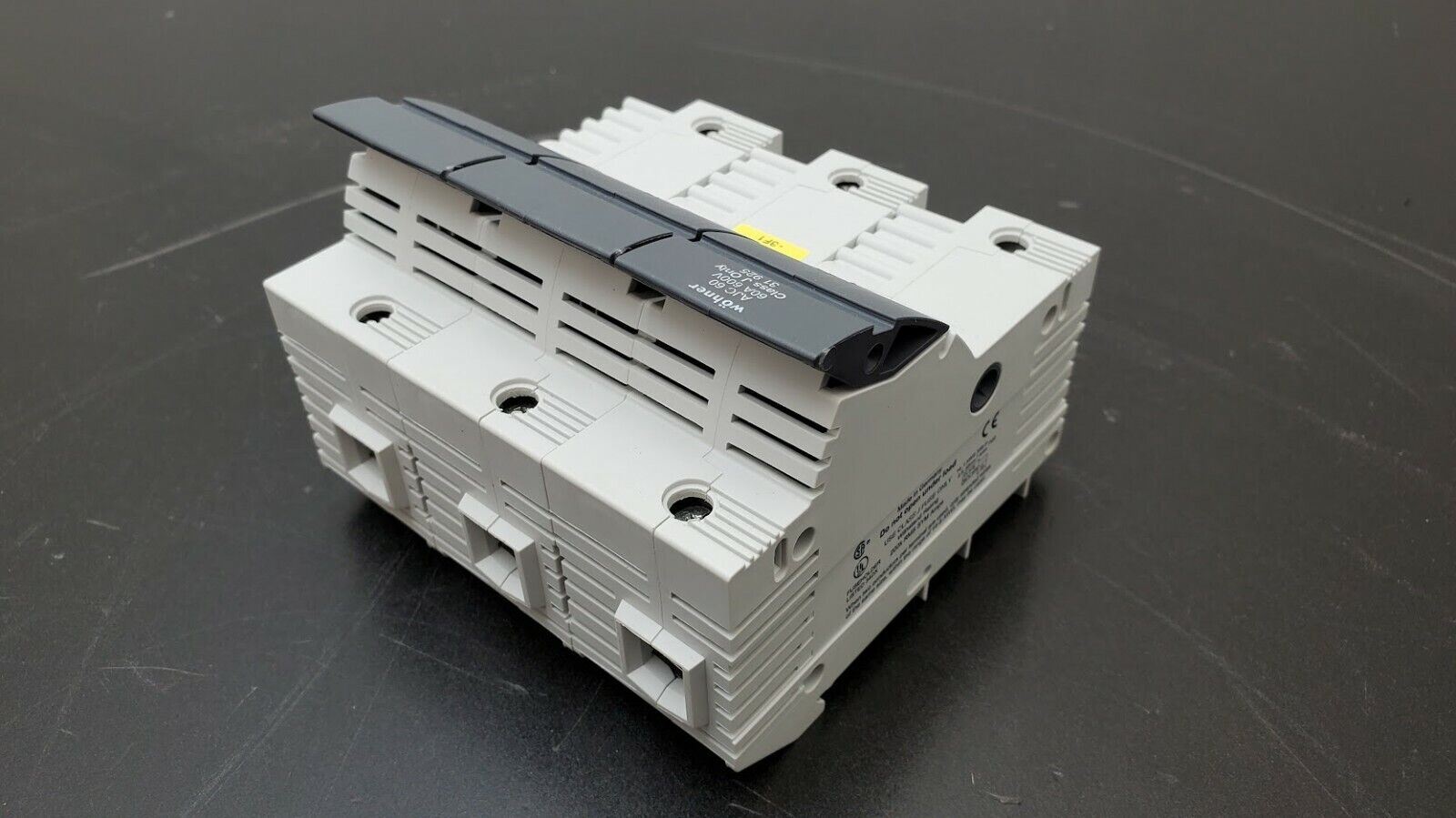 wohner AJC 60 60A 600V Class J Fuse Only 31 925 3-Pole Fuse Holder DIN Rail