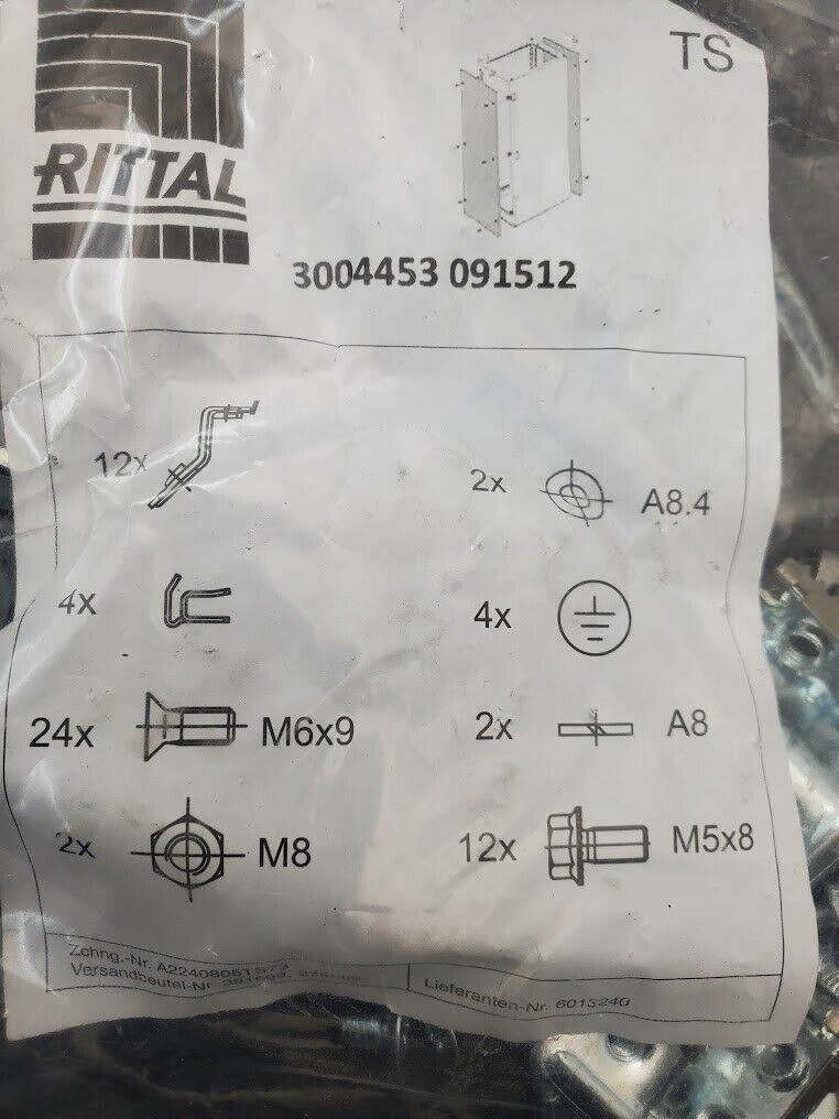 Rittal TS 3004453 Screw-fasteners Sheet Steel Side Panels Hardware Bag Panel