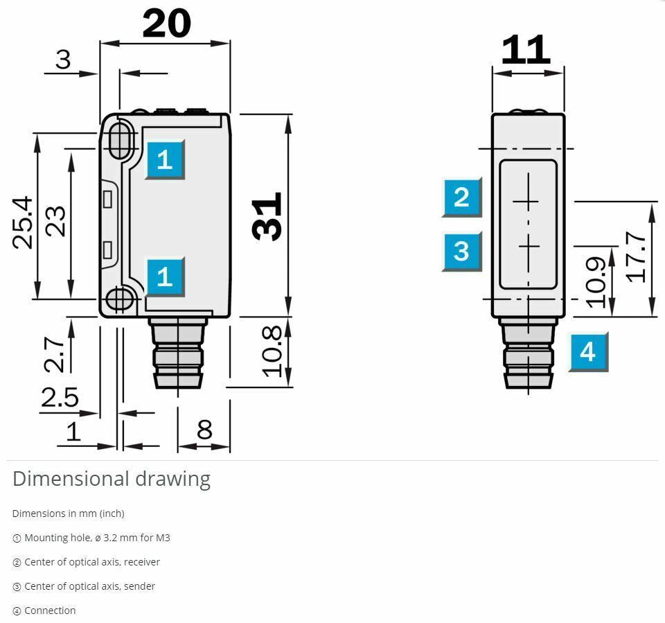 SICK Photoelectric Retro-Reflective Sensor WL140-2P430 w/ P45A Reflector & Mount