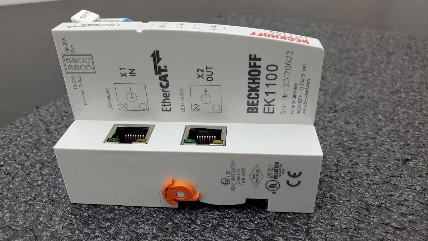 BECKHOFF EK1100 EtherCAT Coupler 24 V DC DIN Rail Mount