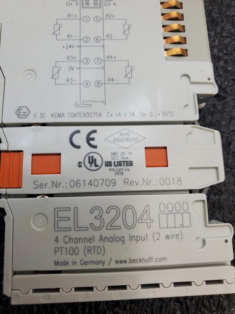 BECKHOFF EL3204 4 Channel Analog Input (2 Wire) PT100 RTD