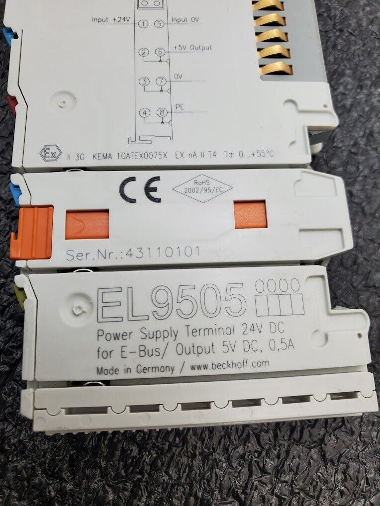 Beckhoff EL9505 Power supply Terminal 24V DC for E-BUS/ Output 5v DC 0.5