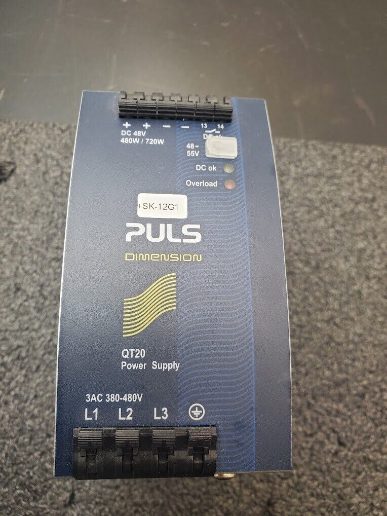 Puls Dimension QT20.481 DIN Power Supply 380-480VAC Input, 48-55VDC Output 48VDC
