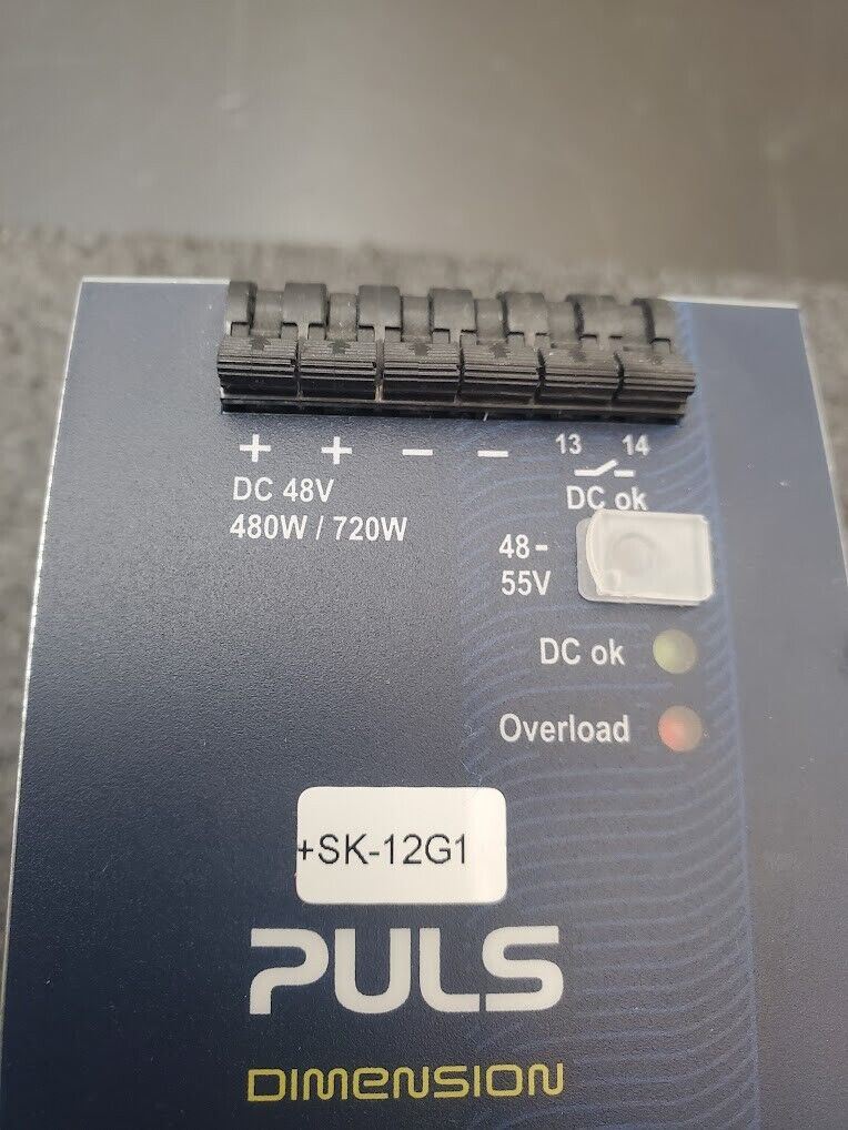Puls Dimension QT20.481 DIN Power Supply 380-480VAC Input, 48-55VDC Output 48VDC