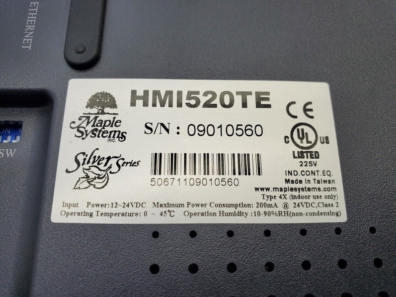 Maple Systems HMI520TE 5.7” Operator Interface Touch Screen 24VDC LCD HMI