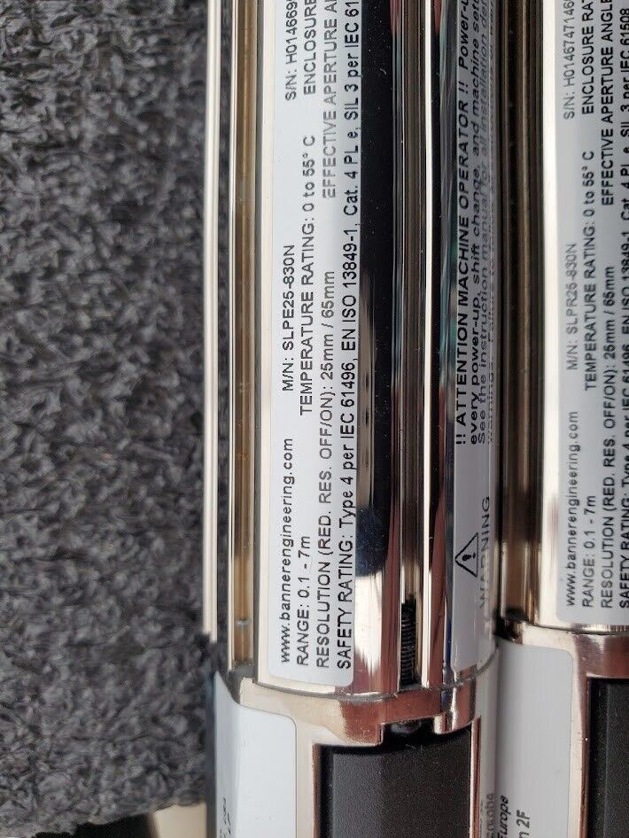 Banner SLPE25-830N SLPR25-830N Light Curtain Kit 830mm Long 0.1-7m Range IP65