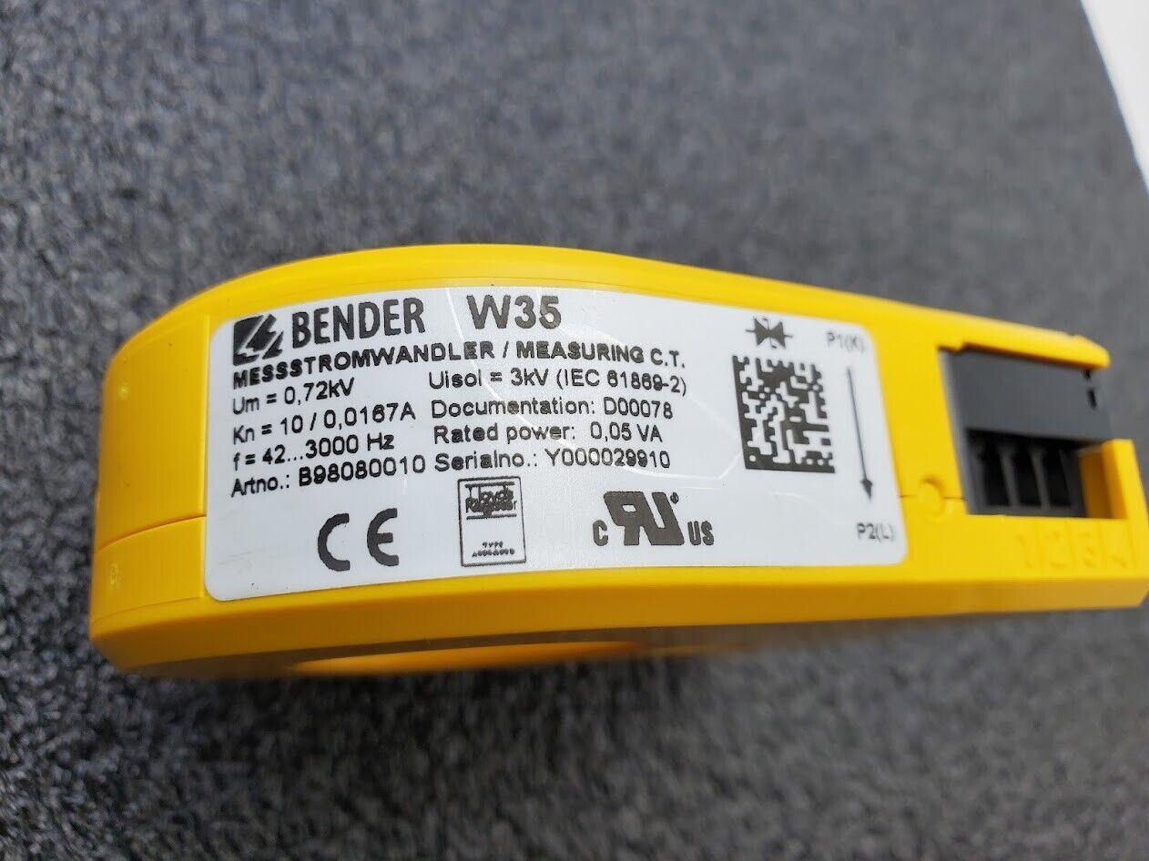 Bender W35 B98080010 Measuring Current Transformer Line feed-through 35mm Dia.