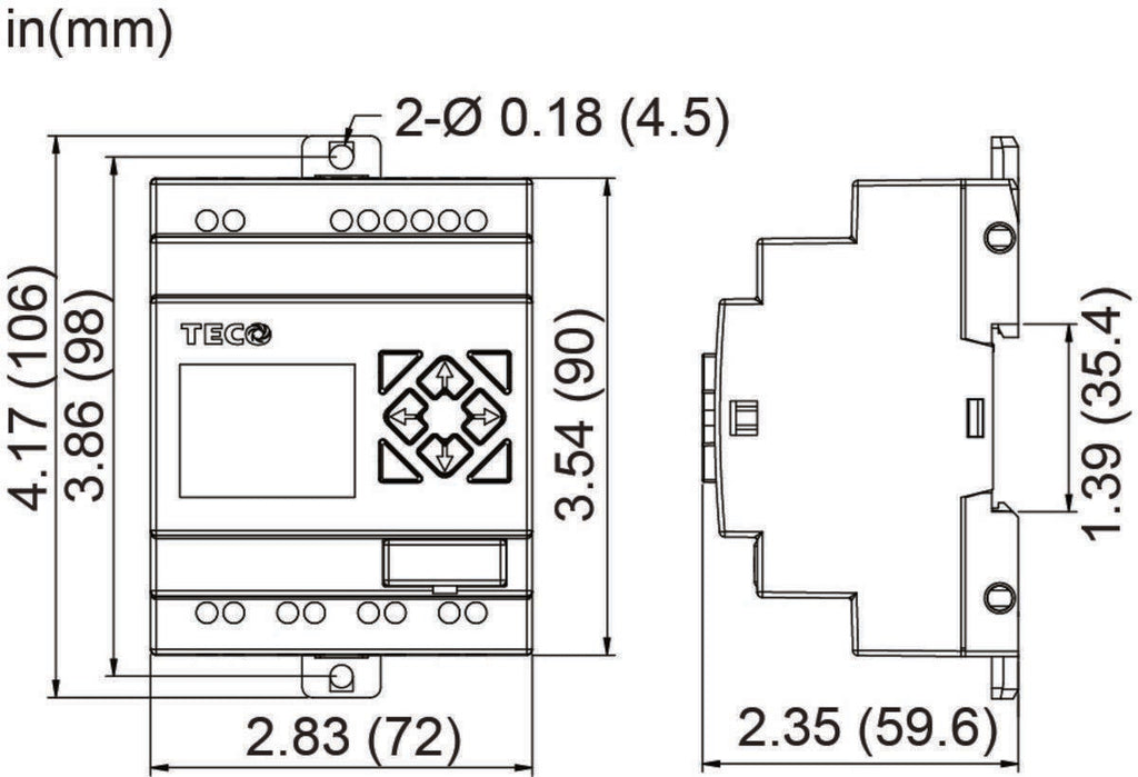 TECO SG2-12HT-D 6 DC Inputs 2 Analog Input 4 Transistor Out Ladder Logic PLC