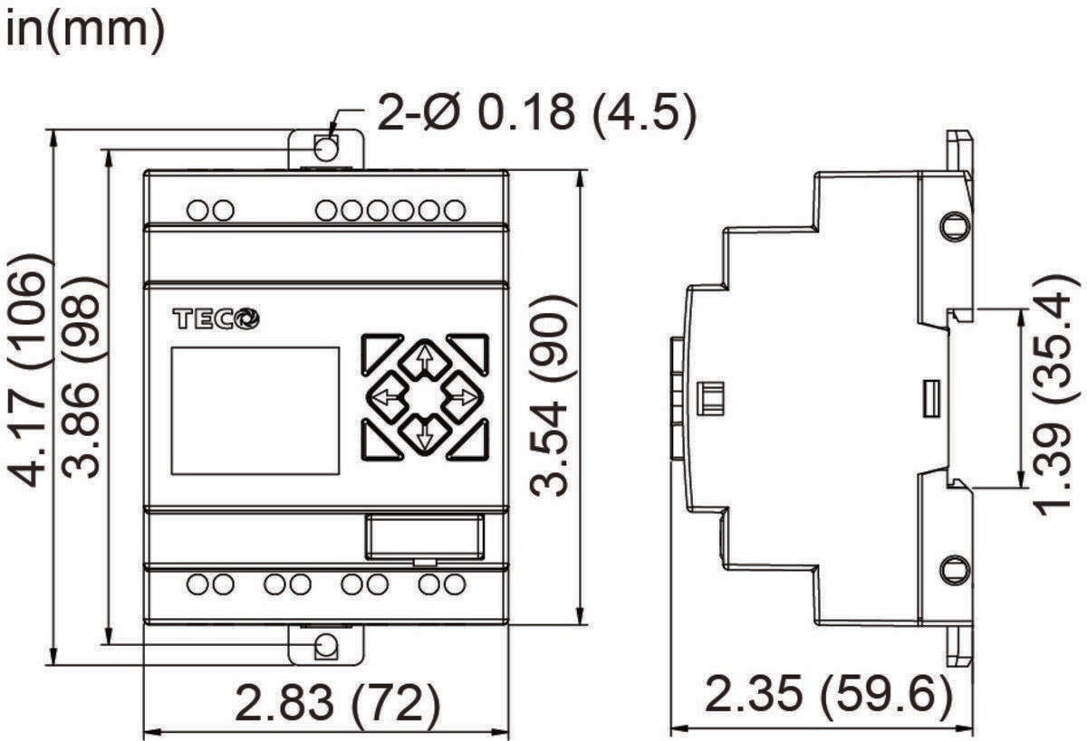 TECO SG2-12HT-D 6 DC Inputs 2 Analog Input 4 Transistor Out Ladder Logic PLC