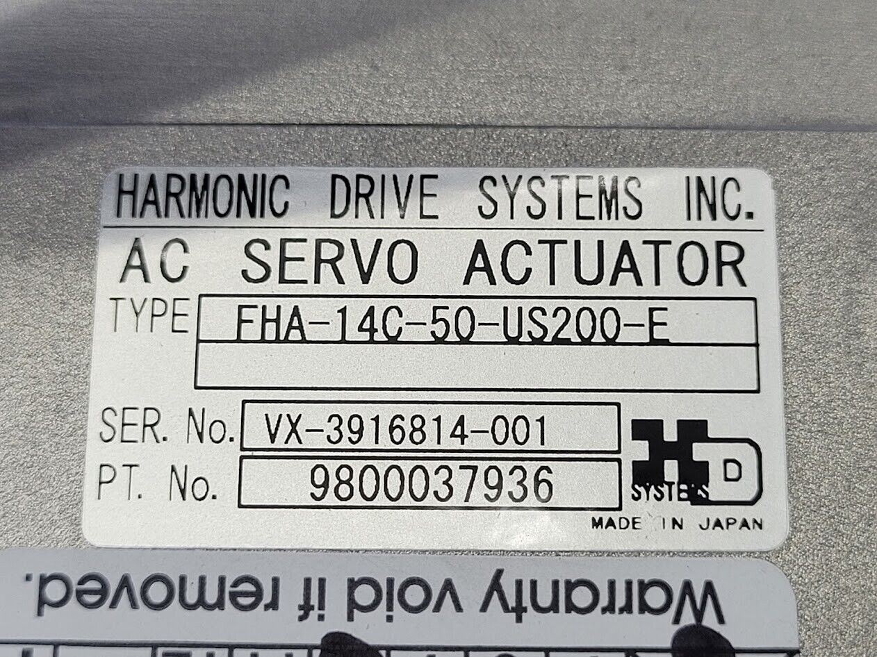 Harmonic Drive Systems AC 24V Servo Actuator FHA-14C-50-US200-E w/control board