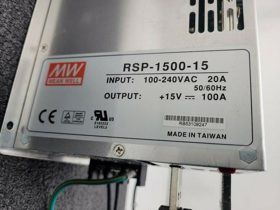 Mean Well RSP-1500-15 Power Supply 15VDC 100A 1.5KW Output 100-240VAC 20A Input