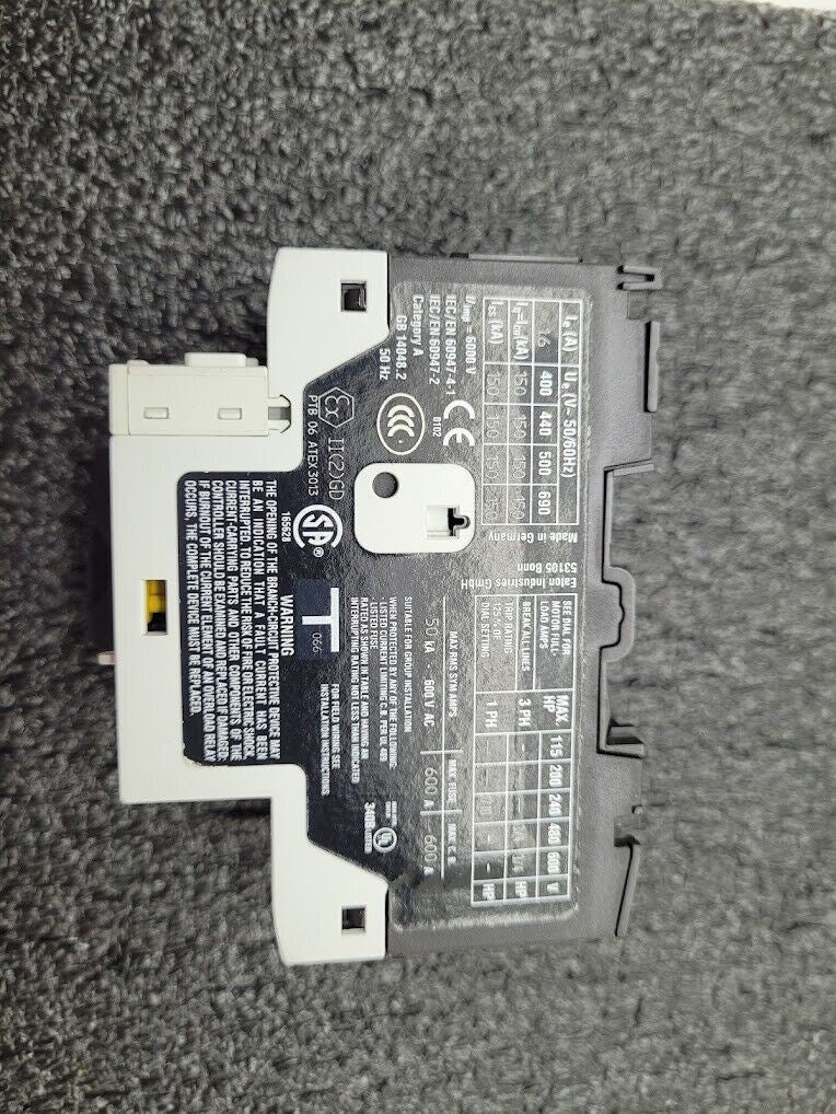 Eaton Moeller PKZM0-1.6 Thermal Magnetic Circuit Breaker 1-1.6A XTPR1P6BC1 600V