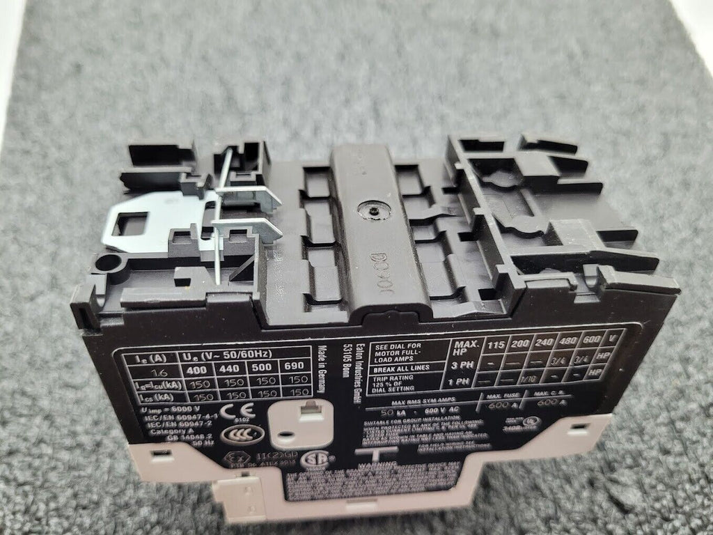 Eaton Moeller PKZM0-1.6 Thermal Magnetic Circuit Breaker 1-1.6A XTPR1P6BC1 600V