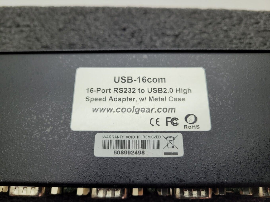 USC CoolGear USB 2.0 to 16-port RS232 Serial Adapter USB-RS232 Adapter 7-24VDC