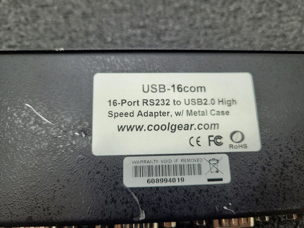 USC CoolGear USB 2.0 to 16-port RS232 Serial Adapter USB-RS232 Adapter 7-24VDC B