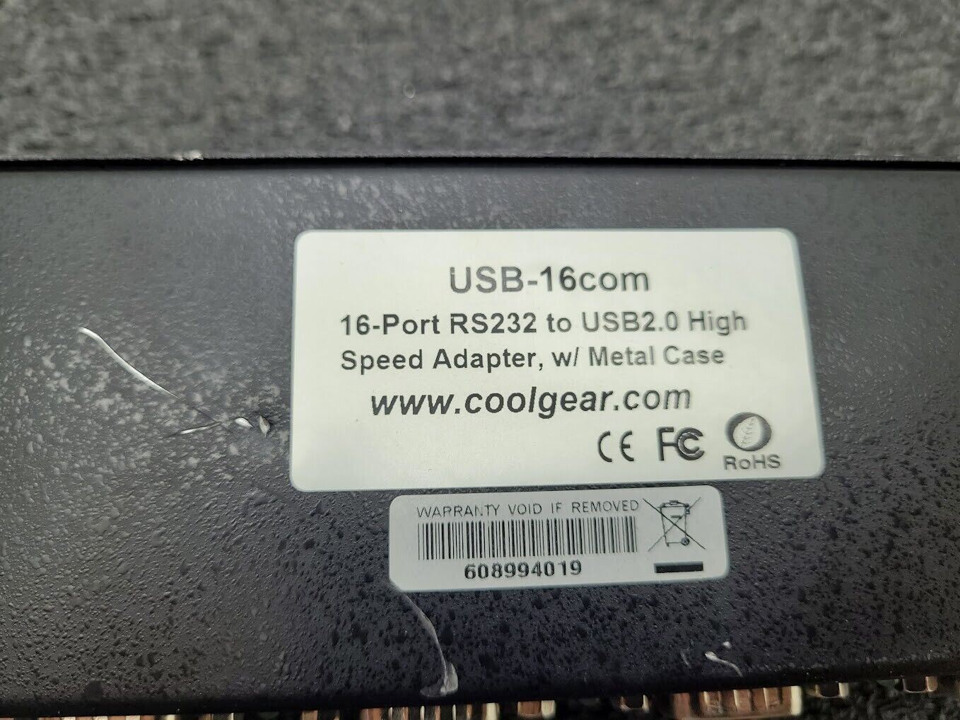 USC CoolGear USB 2.0 to 16-port RS232 Serial Adapter USB-RS232 Adapter 7-24VDC B