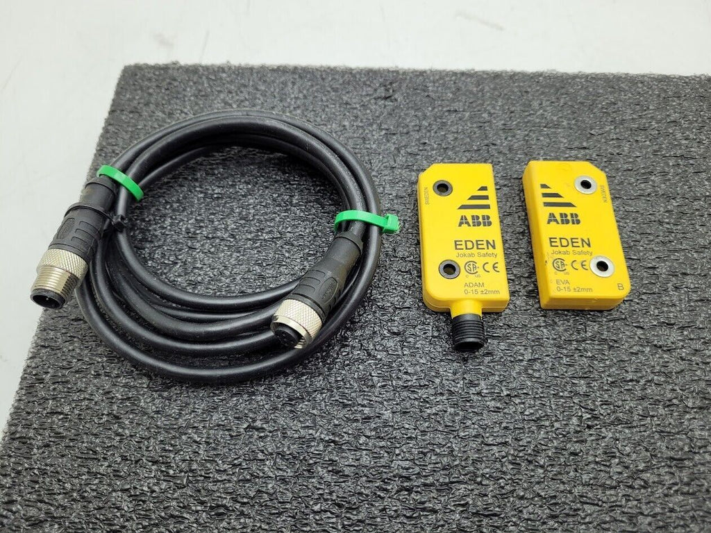 Jokab Safety ABB Adam Eva Door Sensors 0-15mm +/- 2MM w/ Cable M12-5 Barrel