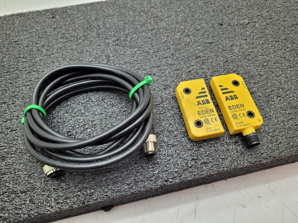 Jokab Safety ABB Adam Eva Door Sensors 0-15mm +/- 2MM w/ Cable M12-5 Barrel