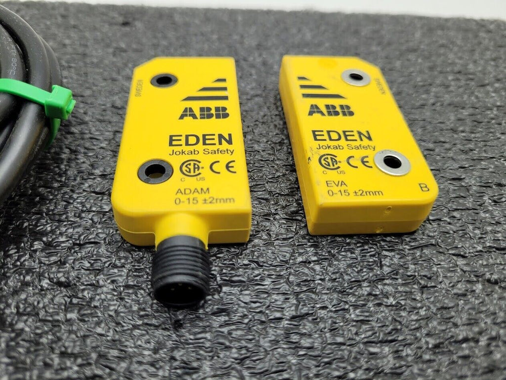 Jokab Safety ABB Adam Eva Door Sensors 0-15mm +/- 2MM w/ Cable M12-5 Barrel