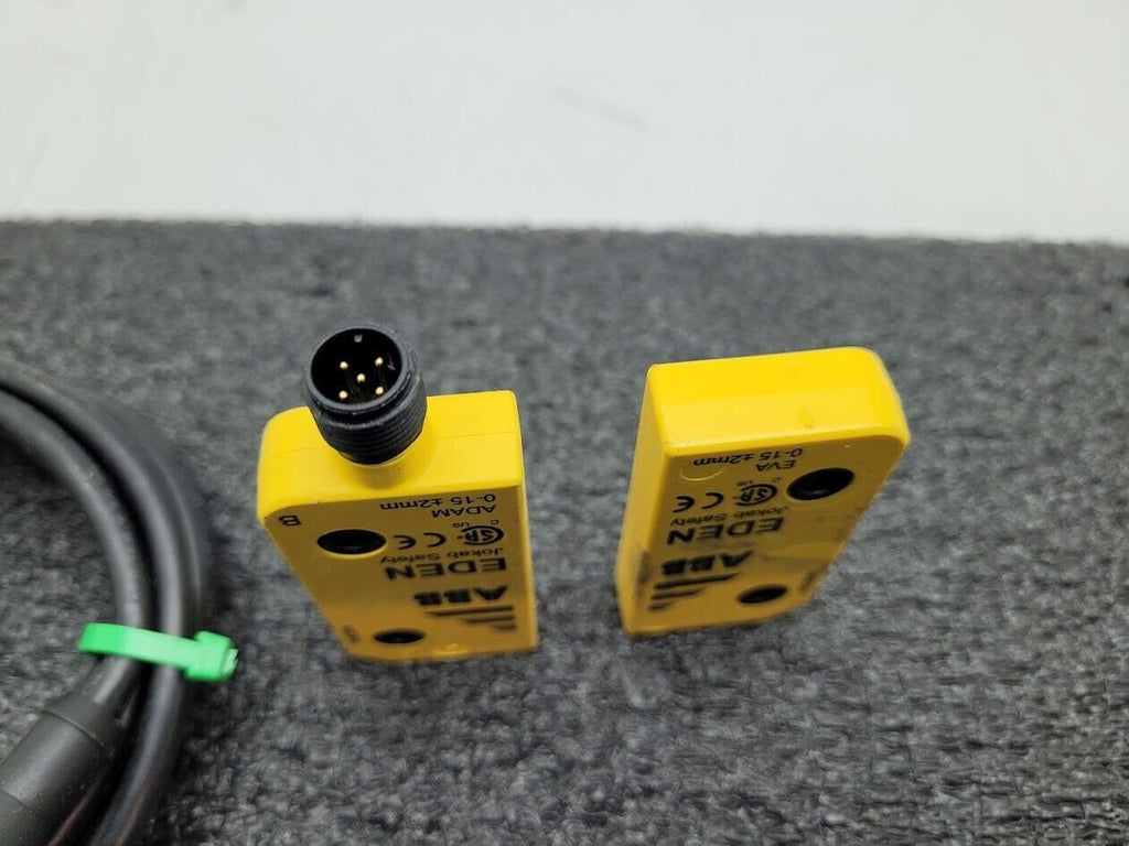 Jokab Safety ABB Adam Eva Door Sensors 0-15mm +/- 2MM w/ Cable M12-5 Barrel