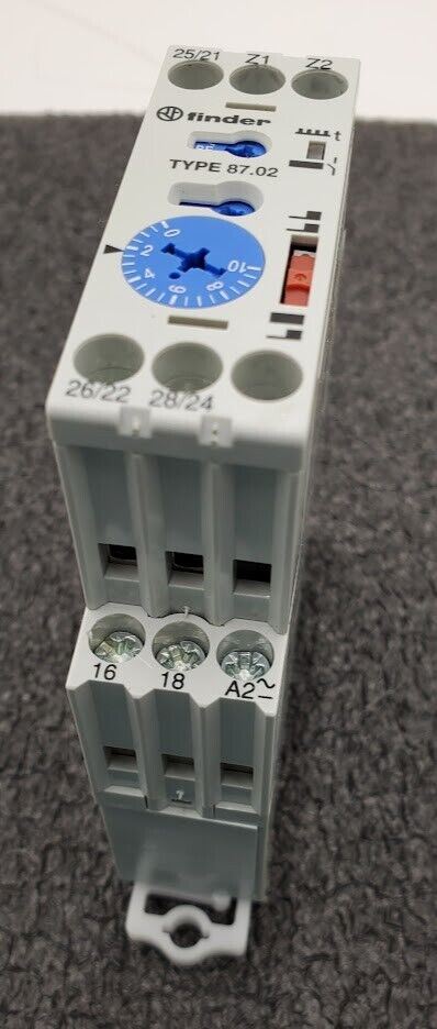 finder 87.02 0240 0000 Modular Timer Relay AC 24...240 VAC DC 24...48 VDC 2 Pole