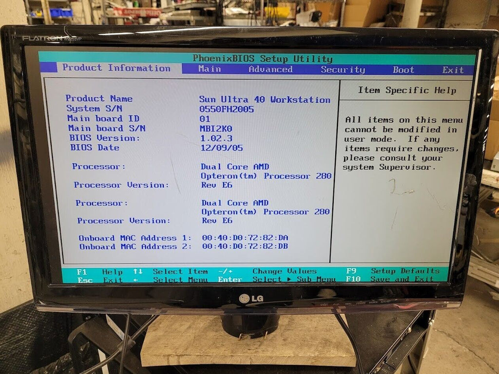 Sun Ultra 40 Workstation 2x Opteron 280 8GB Ram NVidia QuadroFX 3450 Very Clean