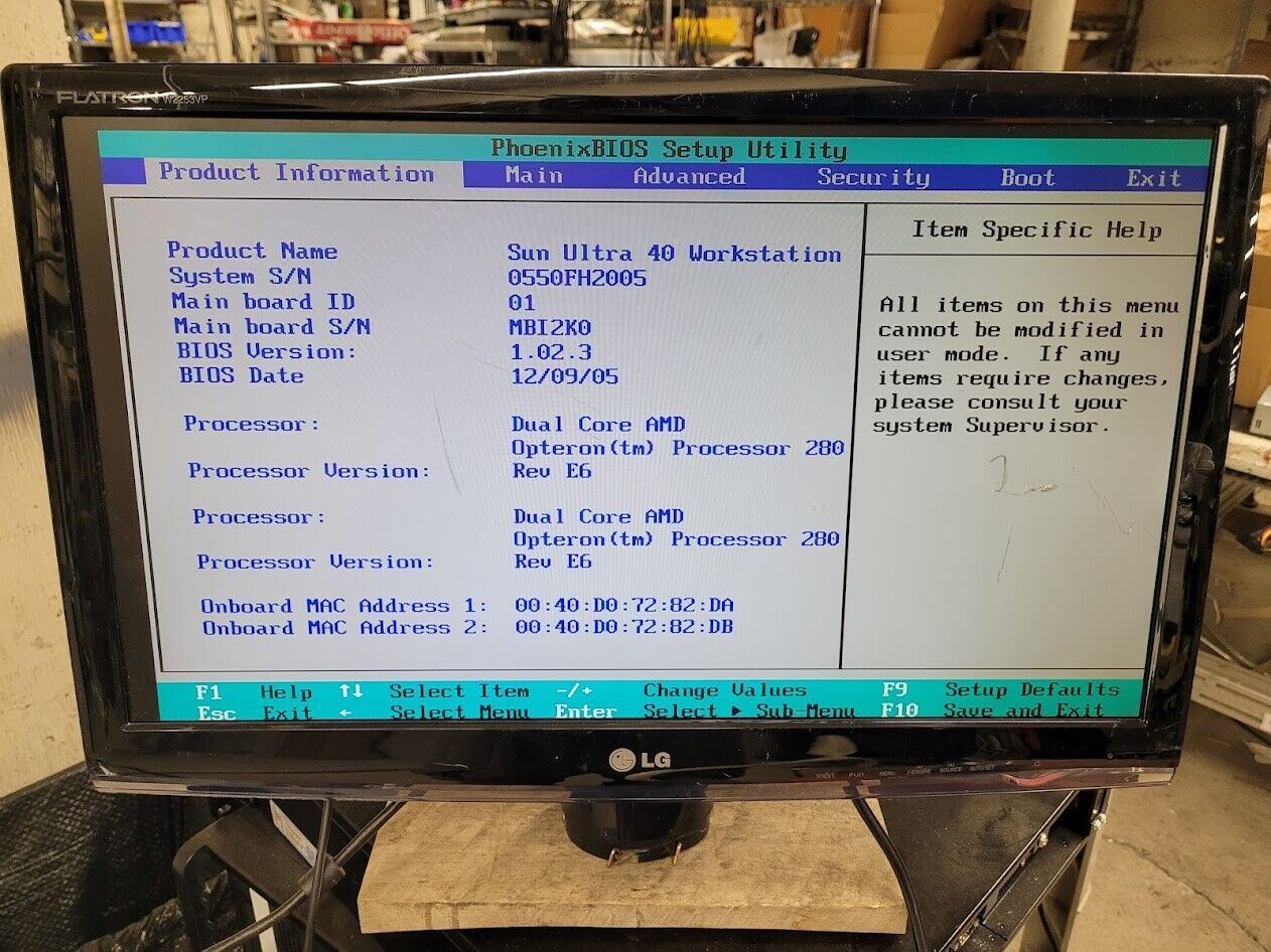 Sun Ultra 40 Workstation 2x Opteron 280 8GB Ram NVidia QuadroFX 3450 Very Clean