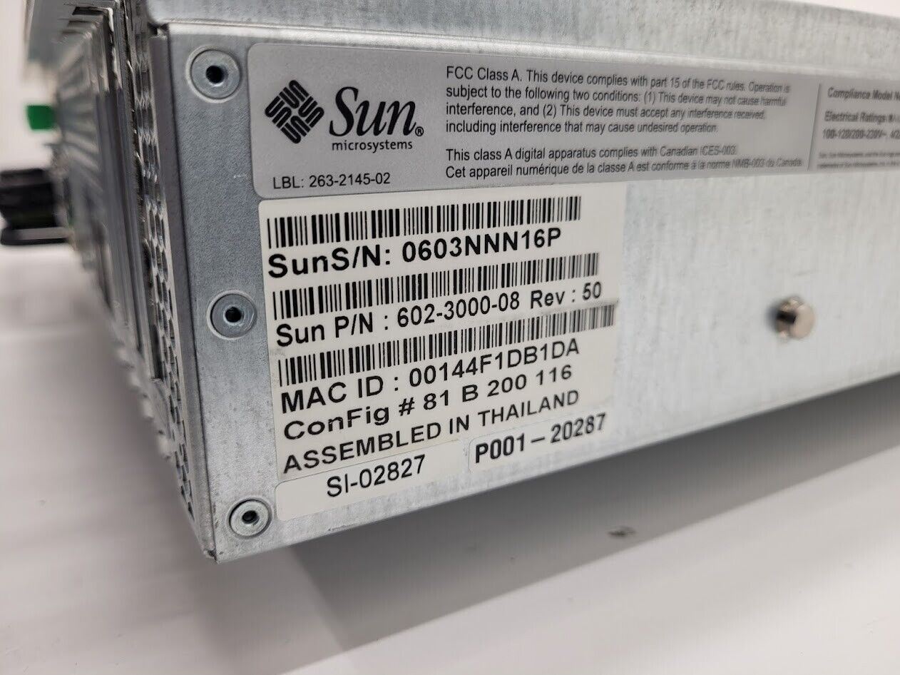 Sun SunFire T2000 SPARC Enterprise Workstation Server 16Gb Ram Power On Tested