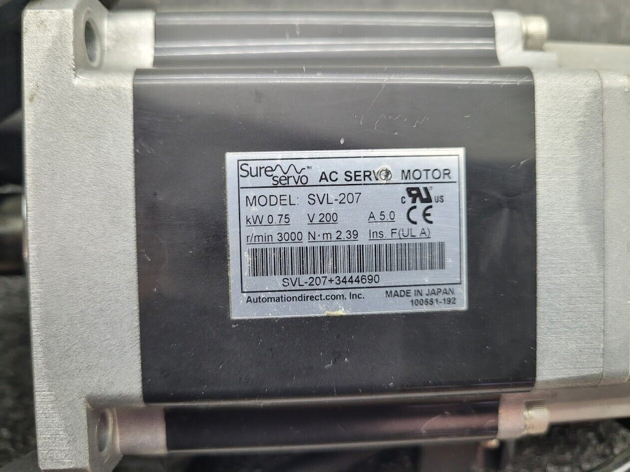Automation Direct SVL-207 SVL207 Low Inertia AC Brushless Servo Motor 750W 3PH