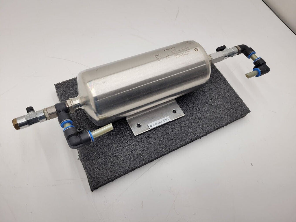 Festo CRVZS-2 160236 Stainless Steel 2 Liter Air Reservoir Tank 24 Bar 12mm Port