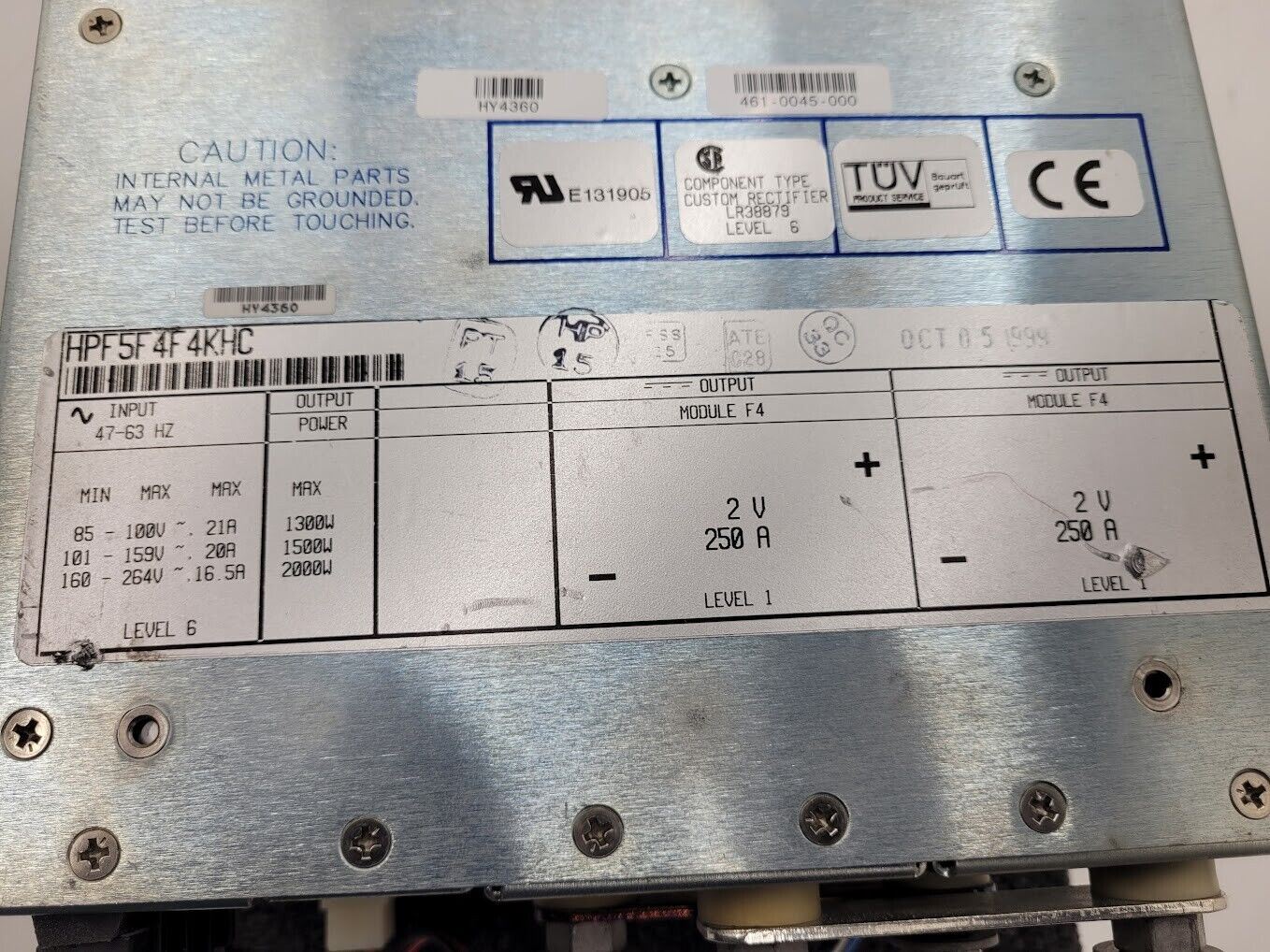Power-One 2x 2VDC 250A HPF5F4F4KHC Dual Output 2V 500A Power Supply 2kW 2000W