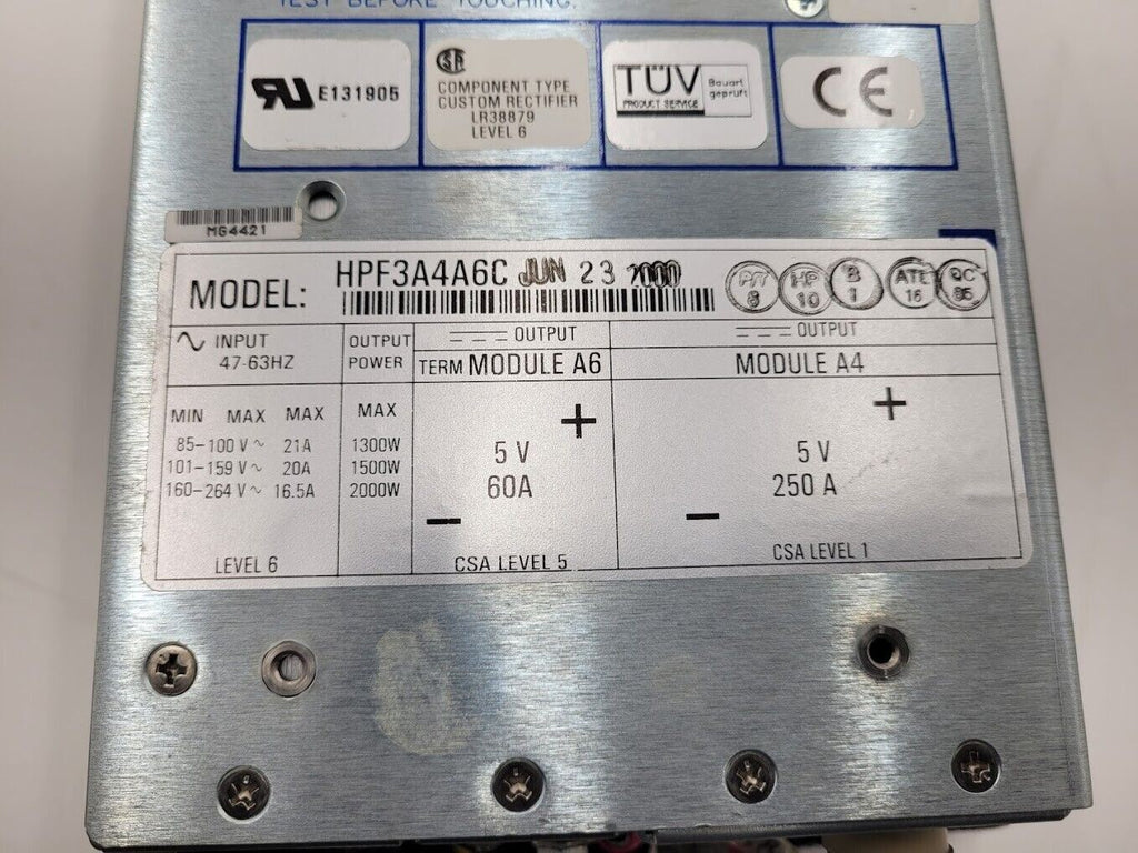 Power-One 5VDC HPF3A4A6C Dual Output 5v 60A 5V 250A Power Supply 2kW 2000W 310A