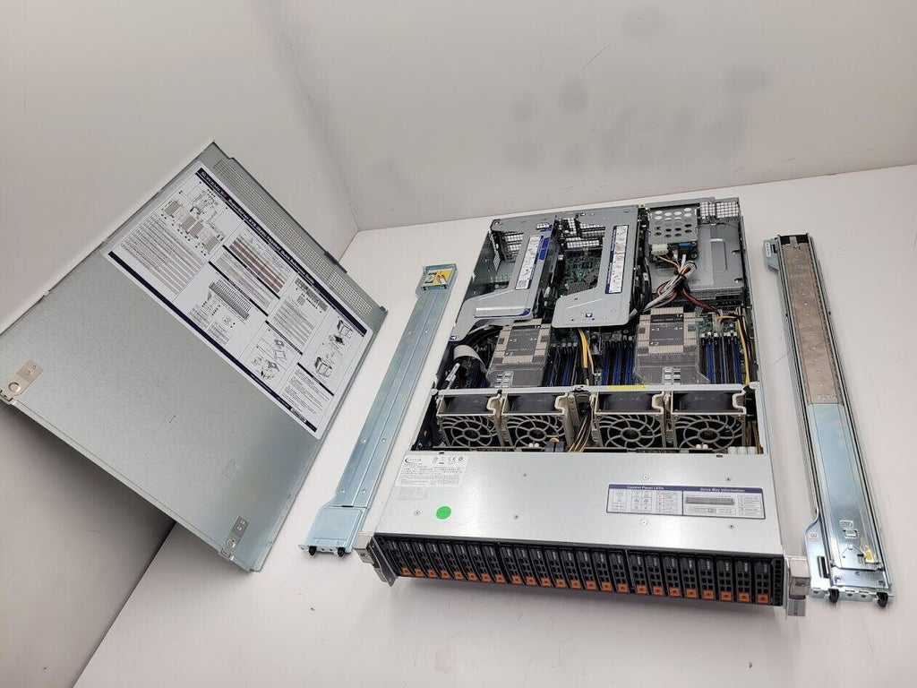 Supermicro SYS-2029U-TN24R4T 2x Xeon Silver 4116 64Gb Ram 24x NVMe Slots X11DPU