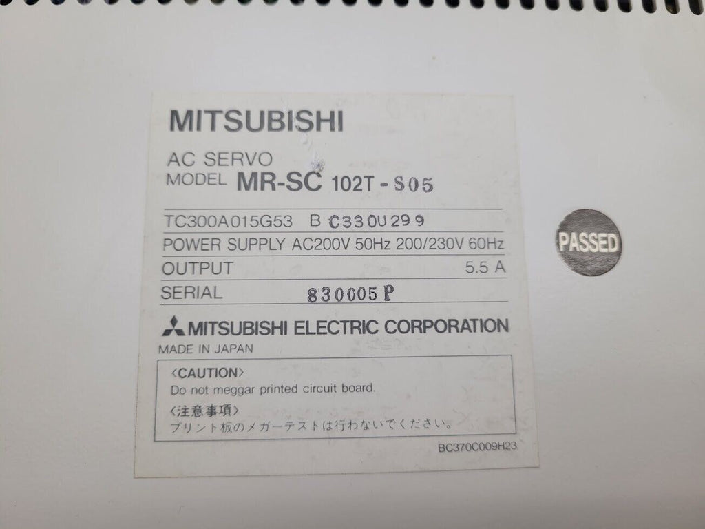 Citizen Lathe E-32 Mitsubishi MR-SC 102T Melservo-SC Servo Motor Drive Amplifier