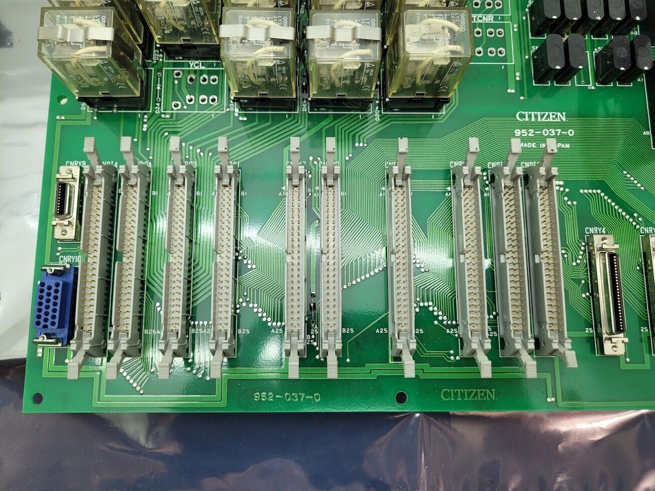 Citizen Lathe E-32 Relay Control Board Plus Cables 952-037-0 CNDI4