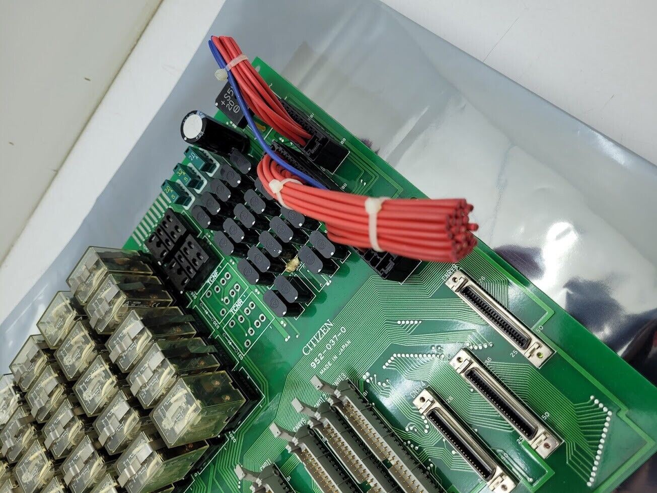 Citizen Lathe E-32 Relay Control Board Plus Cables 952-037-0 CNDI4