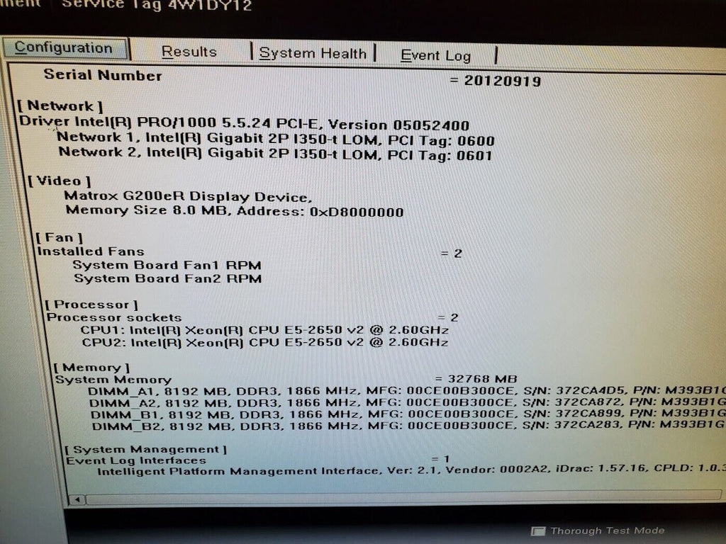 Dell PowerEdge T620 2x Xeon E5-2650v2 32GB Ram Boots to Bios No fans 12 Bay LFF