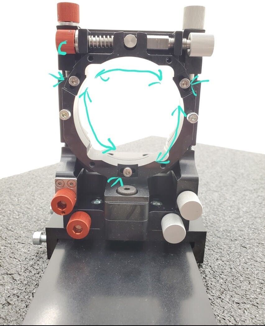 High Precision Industrial Line Scan Camera Mount 74mm Hole 380mm plate 4-Axis