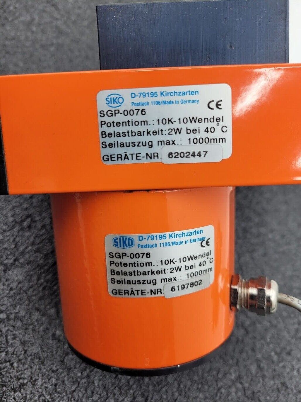 SIKO Draw-Wire Wire-Draw Potential Encoder SGP-0076 1000mm 1M 10K-10 Spiral Coil