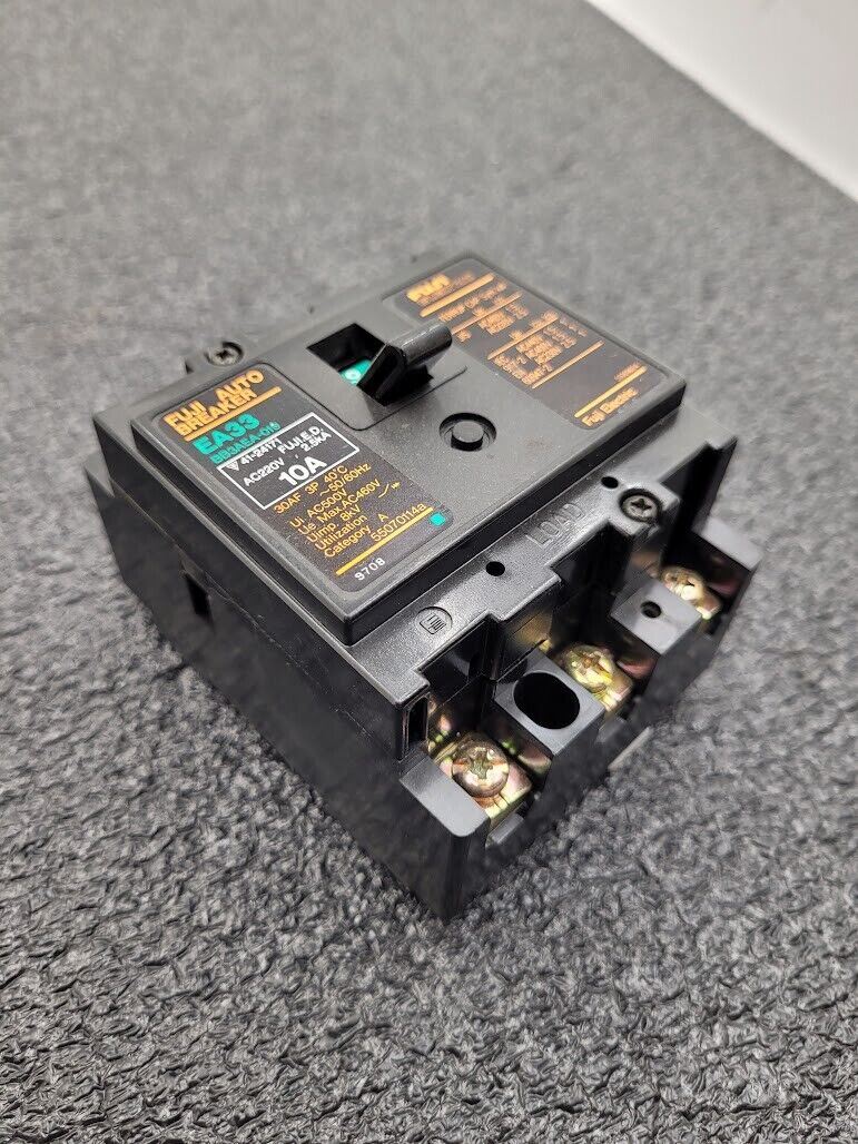 Fuji Electric Auto Breaker Switch EA33 10A 3 Pole BB3AEA-010 AC220V 2.5kA