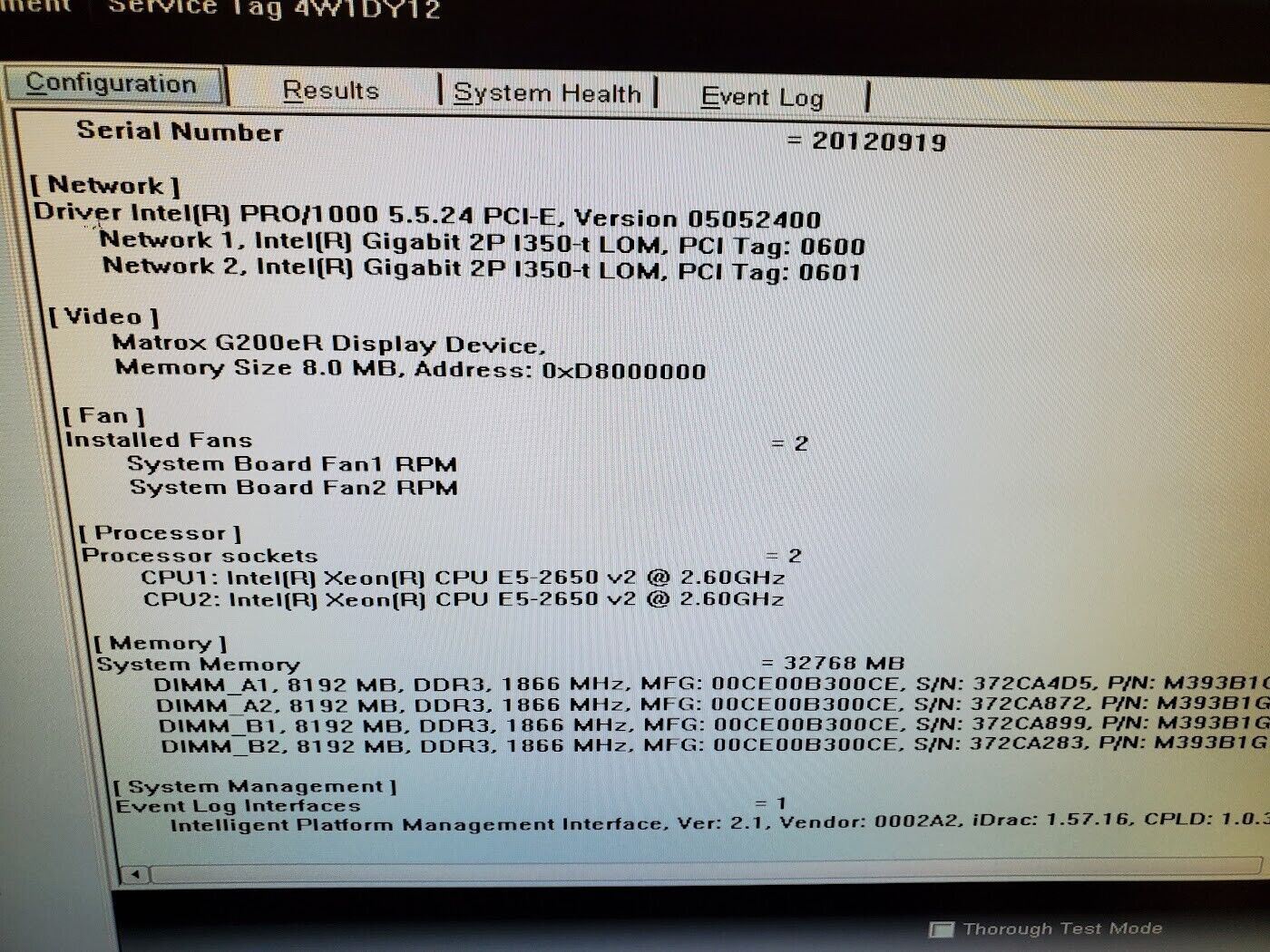 Dell PowerEdge Motherboard 03GCPM T620 2x Xeon E5-2650v2 32GB Ram Boots to Bios
