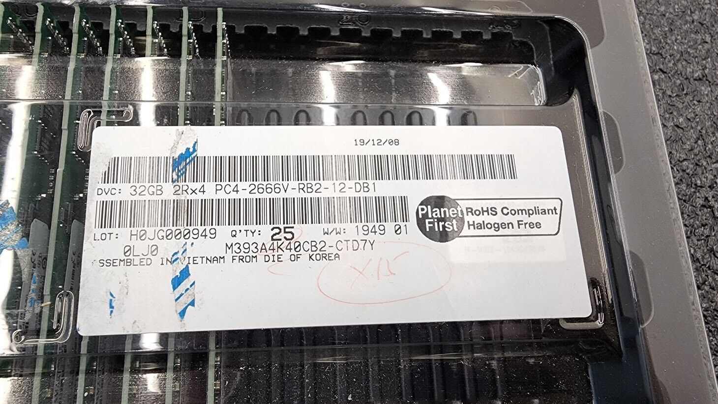 512Gb Samsung 16x 32GB DDR4 2666MHz RDIMM ECC REG RAM Memory M393A4K40CB2CTD7Q